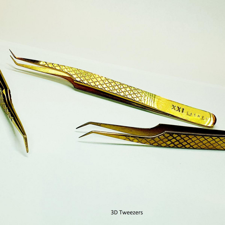 Diamond Tip Precision Tweezers for Russian Volume Eyelash Extension Technique - 3D